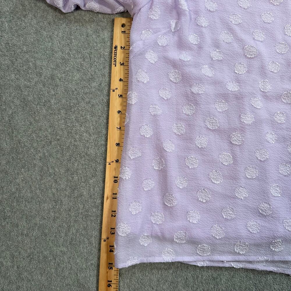 Umgee Lavender Puff Sleeve Blouse Women's Small Polka Dot Lined - Picture 5 of 7